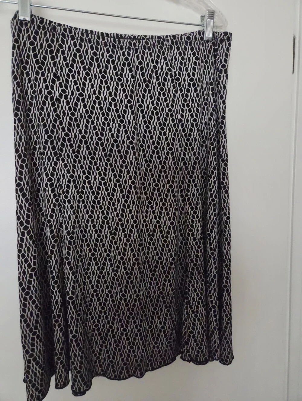 Black & White Geometric Midi Skirt